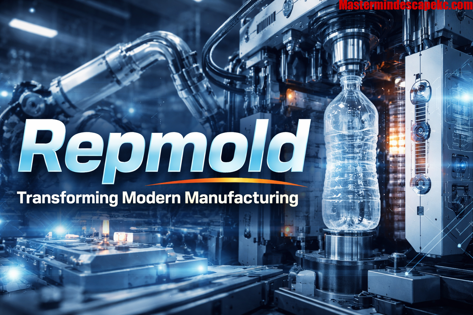 Repmold industrial system with blow molding machine and automated plastic production process